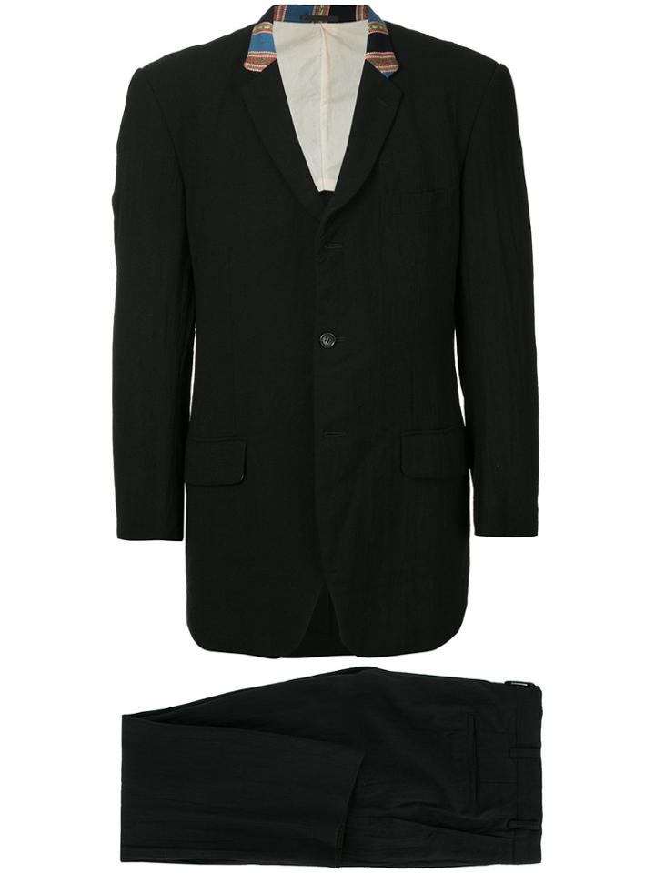 Comme Des Garçons Vintage Contrast Collar Relaxed-fit Suit - Black