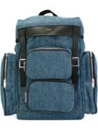 Saint Laurent Délavé Backpack, Blue, Leather/cotton
