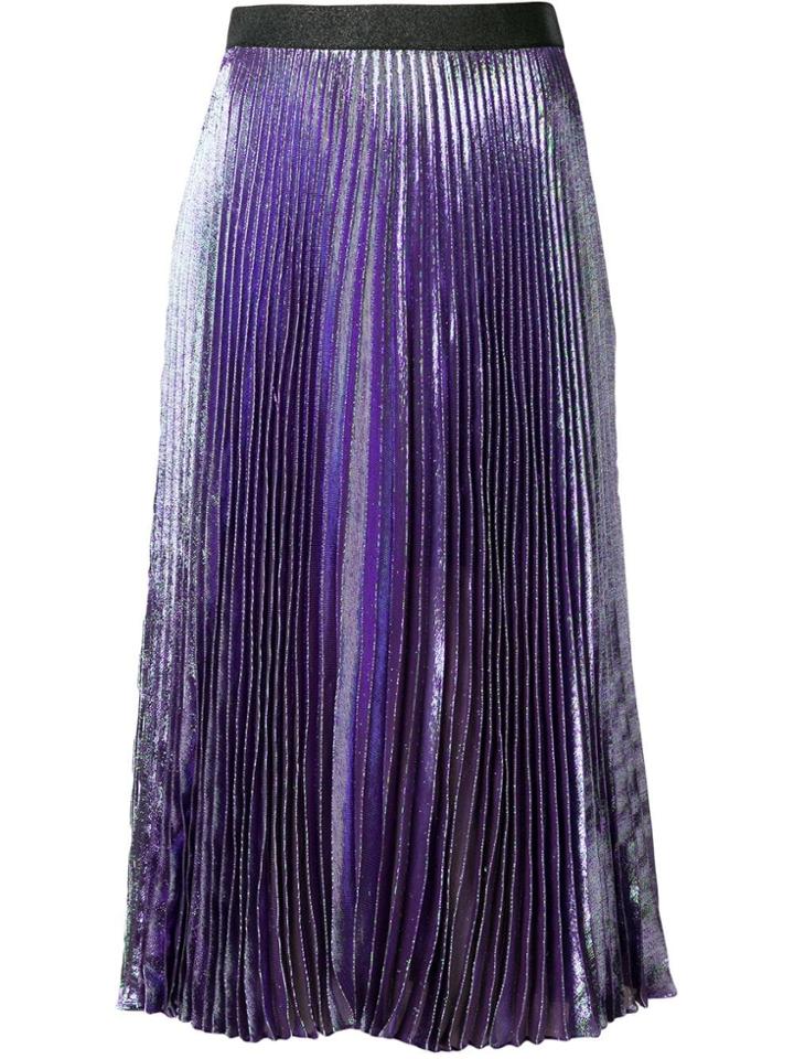 Christopher Kane Lame Pleated Skirt - Purple