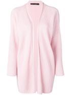 Incentive! Cashmere Ribbed Knit Cardigan - Pink