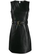 Twin-set Belted A-line Mini Dress - Black