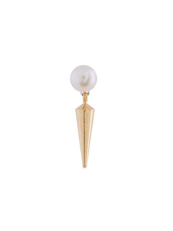 E.m. Pearl S Spike Earring - Metallic