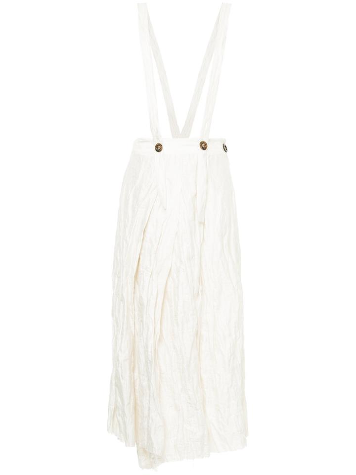 Song For The Mute Suspender Pleated Skirt - White