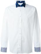 Etro Contrasting Collar And Cuff Shirt, Men's, Size: 42, White, Cotton