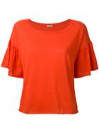 P.a.r.o.s.h. - Ruffled Sleeves T-shirt - Women - Cotton - M, Red, Cotton