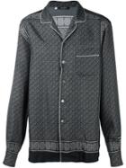 Dolce & Gabbana Tile Print Pyjama Shirt, Men's, Size: 42, Black, Silk