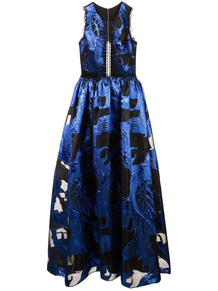 Marchesa Notte Cut-out Detailed Dress - Blue