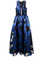 Marchesa Notte Cut-out Detailed Dress - Blue