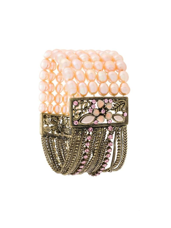 Rewind Vintage Affairs 1970's Beaded Chain Cuff - Metallic