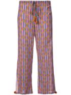 Figue - Goa Cropped Trousers - Women - Cotton/viscose - Xl, Pink/purple, Cotton/viscose