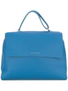 Orciani - Logo Plaque Tote - Women - Calf Leather - One Size, Women's, Blue, Calf Leather