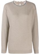 Brunello Cucinelli Bead-embellished Jumper - Neutrals