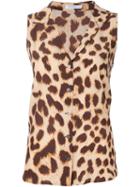 Equipment Leopard Print Sleeveless Shirt