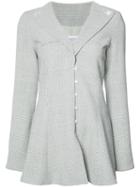 Rosie Assoulin Flared Plaid Blazer, Women's, Size: 8, Grey, Shell/wool