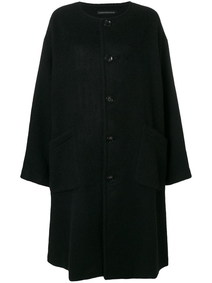 Y's Collarless Coat - Black