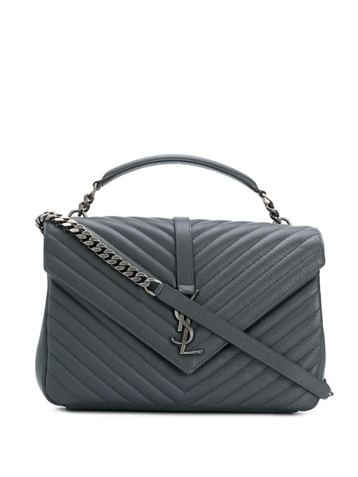 Saint Laurent Collège Shoulder Bag - Silver