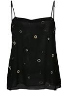 Vince Sheer Embroidered Top - Black