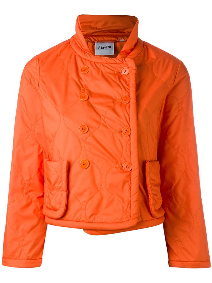Aspesi Fitted Jacket, Women's, Size: Small, Yellow/orange, Polyester