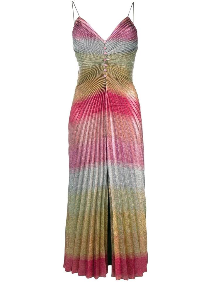 Marco De Vincenzo Gradient Effect Pleated Dress - Pink & Purple