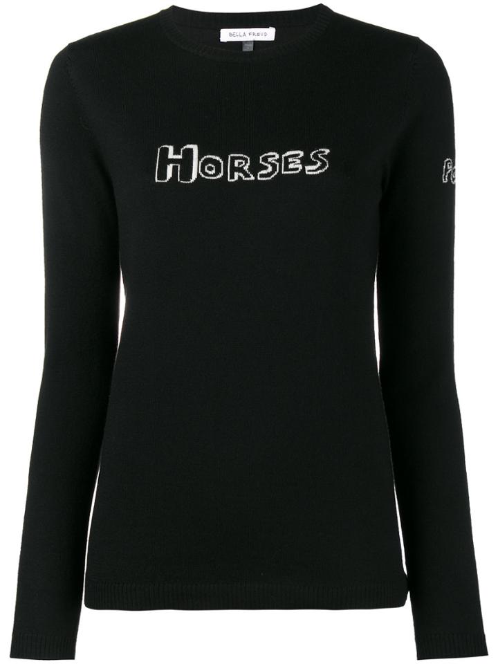 Bella Freud Horses Knitted Jumper - Black