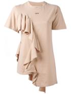 Off-white Ruffle T-shirt, Women's, Size: Xxs, Nude/neutrals, Cotton