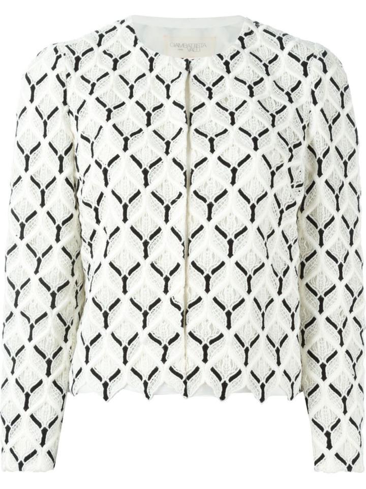 Giambattista Valli Embroidered Jacket, Women's, Size: 44, White, Cotton/viscose/silk