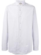 Dnl Striped Cut-away Shirt, Men's, Size: 42, White, Cotton/polyamide