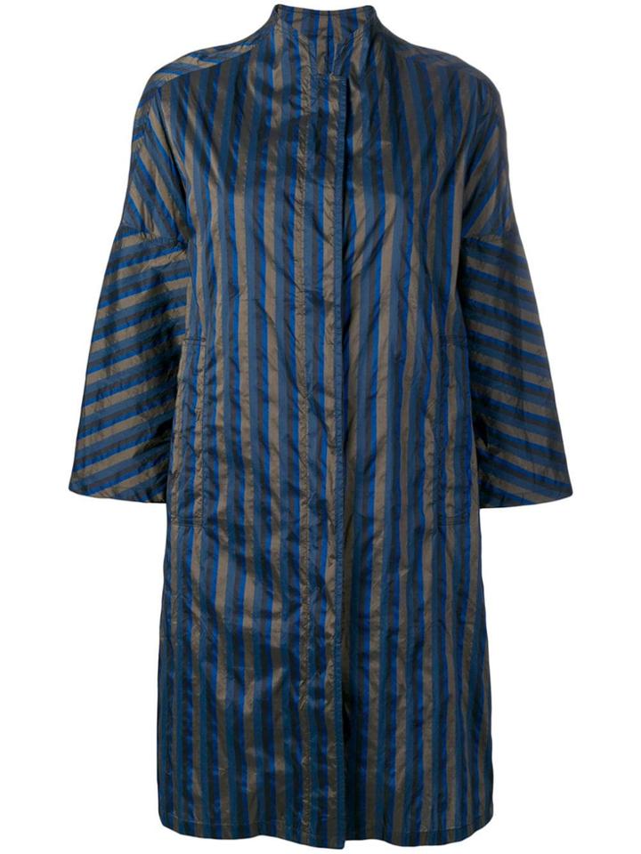 Aspesi Striped Navy Coat - Blue