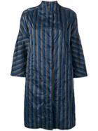 Aspesi Striped Navy Coat - Blue