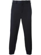 Neil Barrett Tapered Tailored Trousers, Men's, Size: 50, Blue, Cotton/cupro/modal/polyurethane
