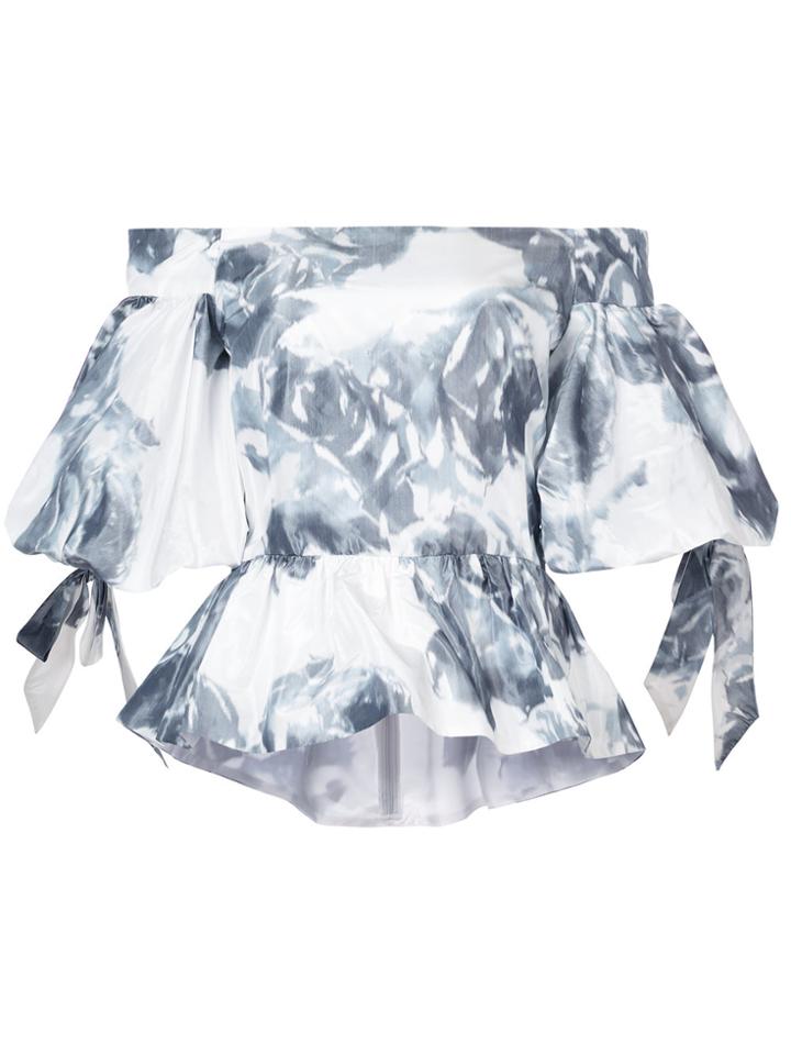 Marchesa Rose Print Top - White