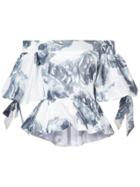 Marchesa Rose Print Top - White