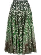 Samantha Sung Aster Branch Pattern Skirt - Green