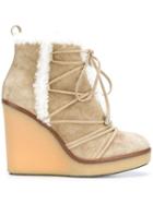 Moncler High Wedge Ankle Boots