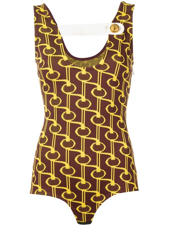 Prada Knitted Chain Bodysuit - Brown