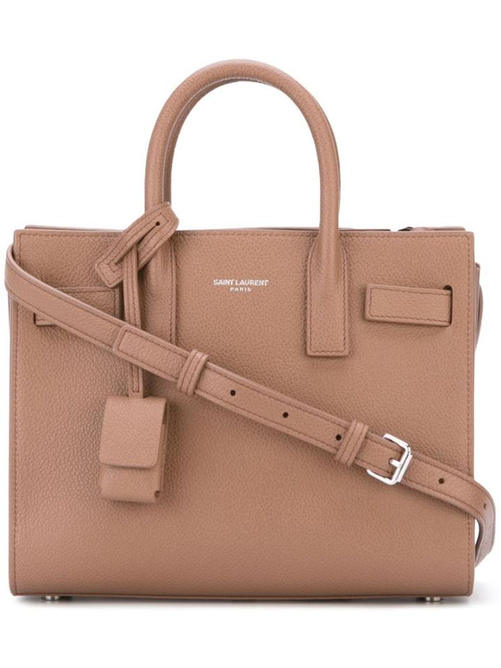 Saint Laurent Nano 'sac De Jour' Tote Bag, Women's, Nude/neutrals