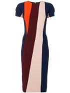 Victoria Beckham Panelled Pleat Sleeve Dress - Multicolour