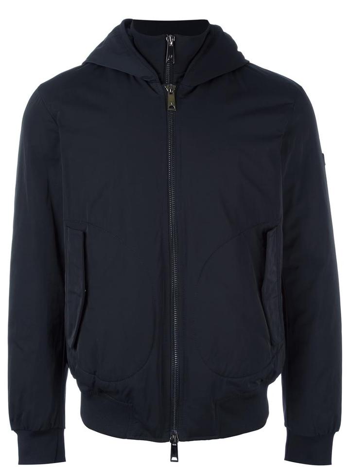 Armani Jeans Hooded Jacket, Men's, Size: 50, Blue, Polyester/cotton/polyamide