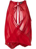 Ann Demeulemeester Draped Voile Blouse - Red