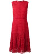 Giambattista Valli Embroidered Flared Dress, Women's, Size: 44, Red, Cotton/polyester/silk