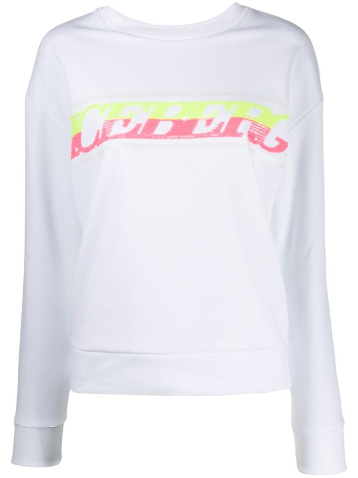 Iceberg Sequin Logo Sweatshirt - White