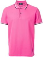 Kent & Curwen Striped Collar Polo Shirt, Men's, Size: Small, Pink/purple, Cotton