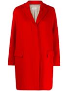 Alberto Biani Concealed Button Up Coat - Red