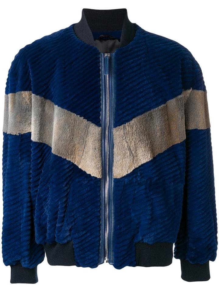 Numerootto Oversized Bomber Jacket - Blue