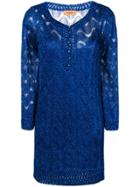 Missoni Embroidered Fitted Dress - Blue