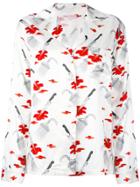 Olympia Le-tan Jeff Top With Psycho Print - White