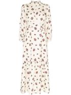 Rebecca De Ravenel Floral Maxi Dress - White