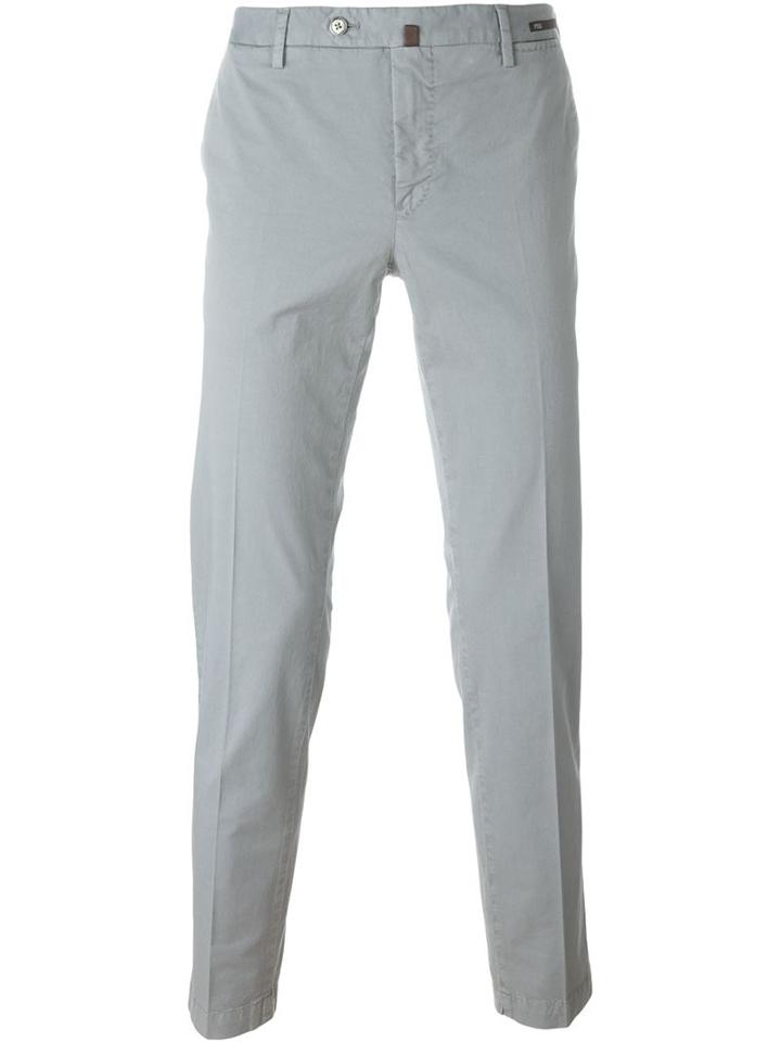 Pt01 Slim Fit Trousers, Men's, Size: 46, Grey, Cotton/spandex/elastane/linen/flax