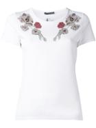 Alexander Mcqueen Embroidered T-shirt, Women's, Size: 40, White, Cotton/plastic/glass/metal (other)