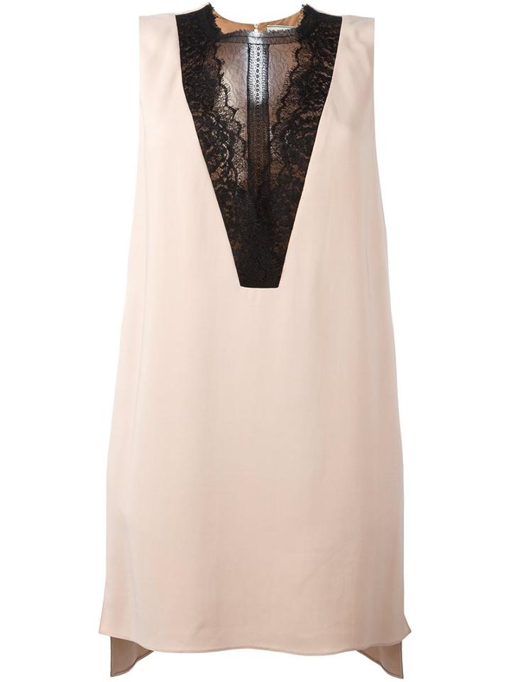 Lanvin Lace Insert Tank Top, Women's, Size: 36, Nude/neutrals, Silk/viscose/spandex/elastane/polyamide
